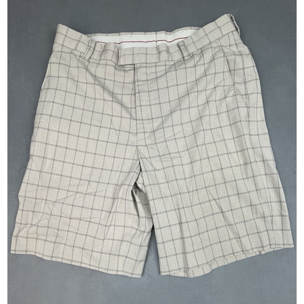 Tiger Woods Collection Golf‎ Shorts Mens 34 Brown Plaid Lightweight Stretch